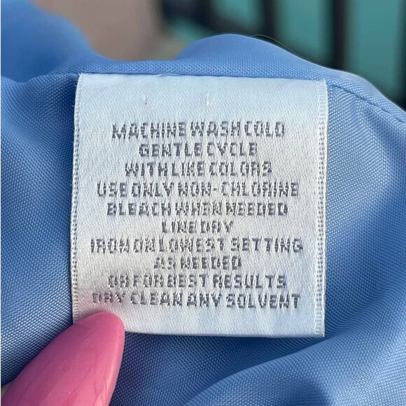 Worthington Woman Strech Vintage Light Blue Mid Length Trench Coat Size 24 Plus - Picture 10 of 12